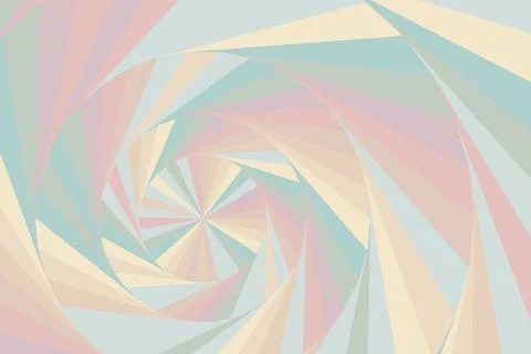 A soothing radial composition of angular shapes in muted pink, teal, cream,.. Stock Illustration