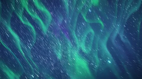 Soothing sky tableau with drifting waves of cerulean and emerald hues across Stock Footage 343946283