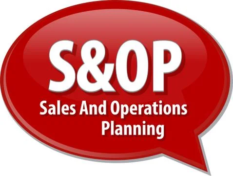 S&amp;OP acronym word speech bubble illustration Stock Illustration