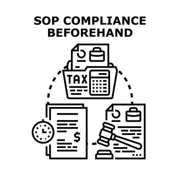 Sop compliance beforehand concept vector illustration in outlines Stock Illustration