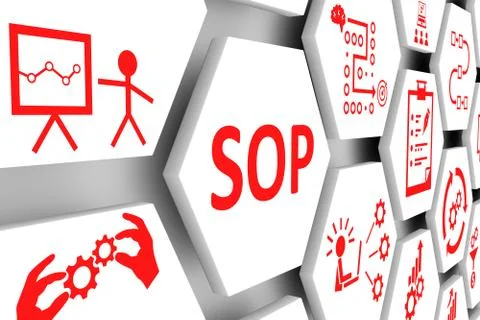 SOP concept cell background 3d illustration Stock Illustration