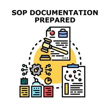 Sop documentation preparing process completing requirements checklist Stock Illustration