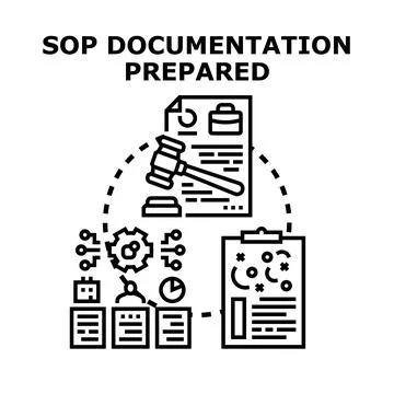 Sop documentation preparing process completing requirements checklist Stock Illustration
