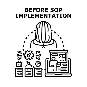 Before sop implementation planning business process development Illustrazione stock