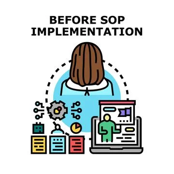 Before sop implementation planning business process development Stock Illustration