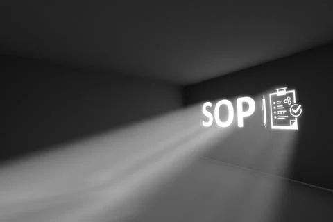 SOP rays volume light concept 3d illustration Stock Illustration