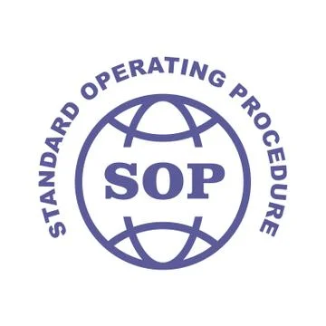SOP stamp - Standard operating procedure emblem Stock Illustration