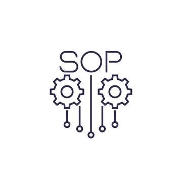 SOP, Standard Operating Procedure icon in line style Stock Illustration