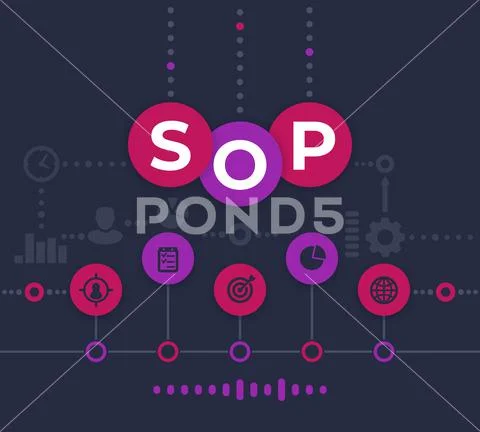 SOP Standard Operating Procedure, vector illustration, dark ~ Clip Art ...