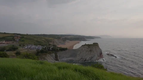 Sopelana Algorta coast view in Basque Country Stock-Footage 344268810