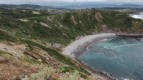 Sopelana Algorta coastal landscape in Basque Country Stock-Footage 344267197