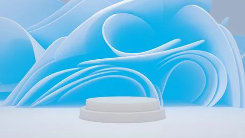 Sophisticated 3d platform display with a modern abstract texture of smooth cr Stock Illustration
