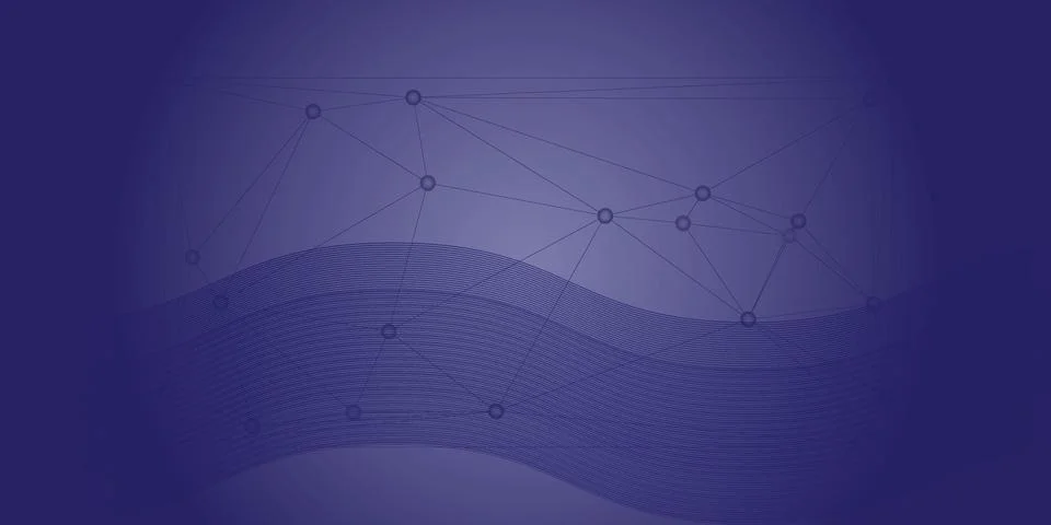 A sophisticated abstract background featuring a network of connected nodes an Stock Illustration