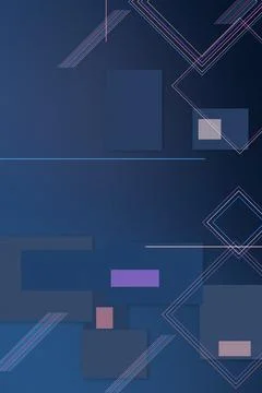 A sophisticated arrangement of angular lines, squares, and layered forms cr.. Stock Illustration