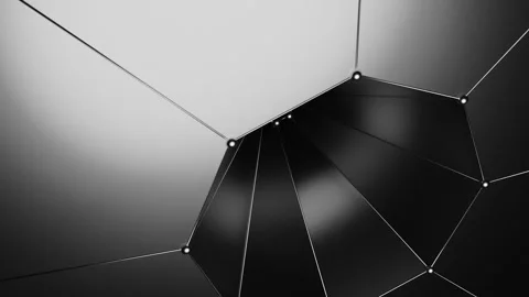 Sophisticated Array Of Linked Polygons Representing Technological Progress And Stock-Footage 333795616