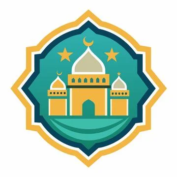 Sophisticated, balanced vector design drawing from Islamic aesthetics, featuring Stock Illustration