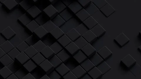 A sophisticated, dark background featuring layered, abstract geometric cubes cre Stock Footage 340238262