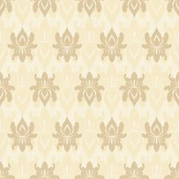 Sophisticated ikat damask seamless pattern featuring elegant floral motifs Stock Illustration