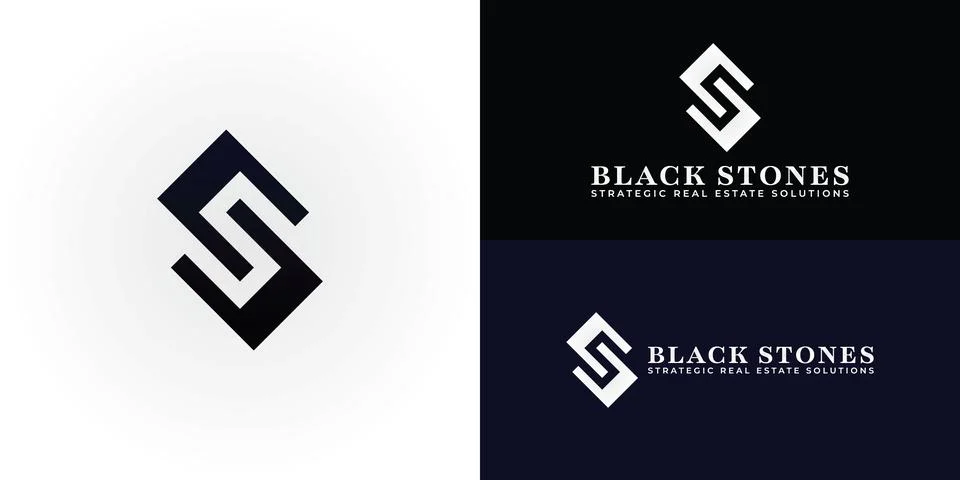 The sophisticated logo design features the initials BS elegantly intertwined Stock Illustration