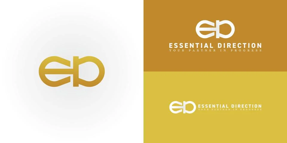 The sophisticated logo design features the initials ED elegantly intertwined Stock Illustration