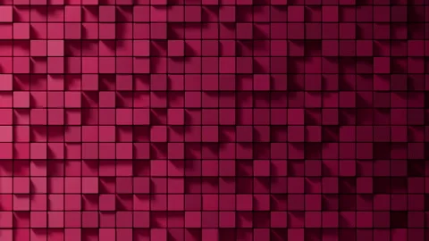 A sophisticated magenta 3D cube pattern creates a textured digital background Stock Footage 348243744