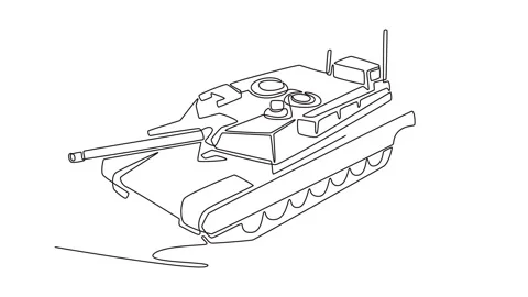 Sophisticated main battle tank from elevated angle Stock Footage 326670976