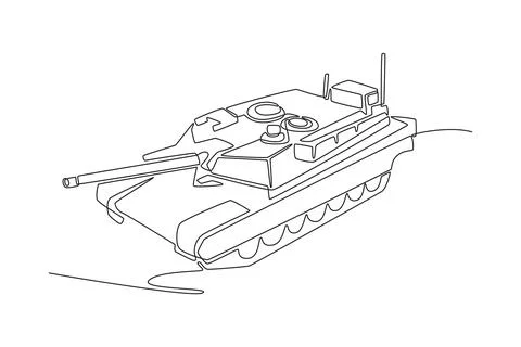 Sophisticated main battle tank from elevated angle Ilustração Stock