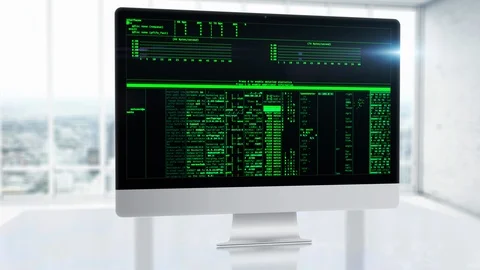 Sophisticated mathematical calculations on the pc screen in the office. Finding Stock-Footage 107876057