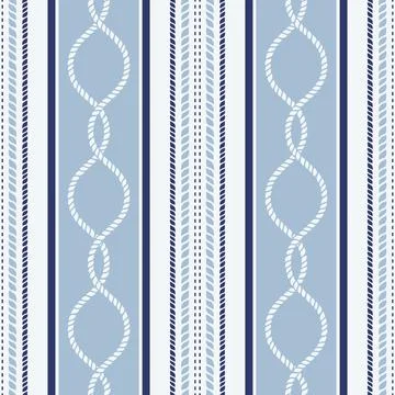 Sophisticated nautical stripe pattern featuring braided rope chains 库存插图