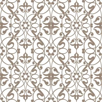 Sophisticated seamless damask pattern gold. Elegant design floral arabesque.  Stock Illustration