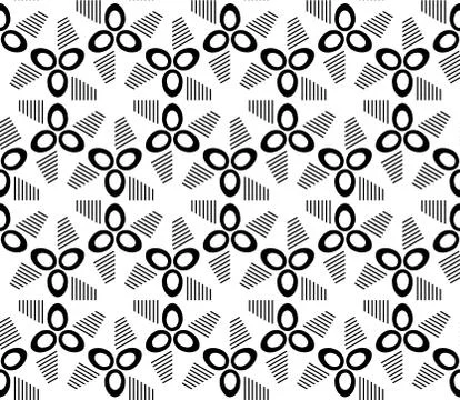 Sophisticated seamless pattern of various geometric elements Stock Illustration