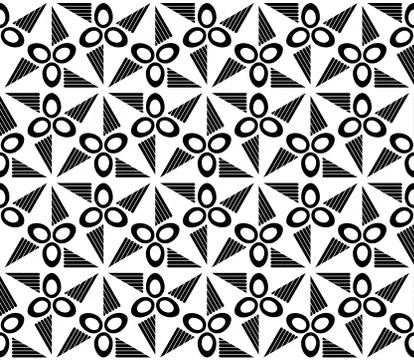 Sophisticated seamless pattern of various geometric elements Illustrazione stock