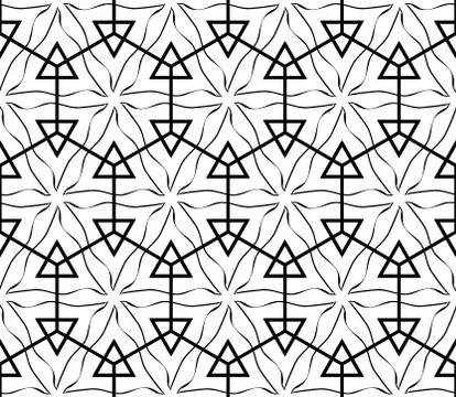 Sophisticated seamless pattern of various geometric elements Stock Illustration