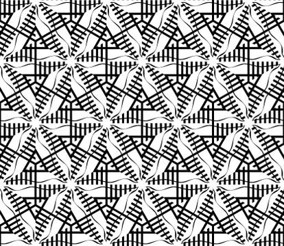 Sophisticated seamless pattern of various geometric elements Stock Illustration