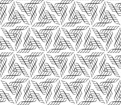 Sophisticated seamless pattern of various geometric elements Stock Illustration