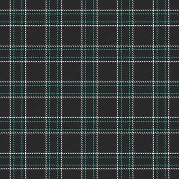 This sophisticated seamless tartan pattern features a dark charcoal backgroun Stock Illustration