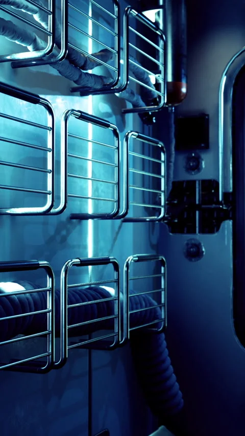 Sophisticated server corridor showcasing organized racks and cooling mechanisms Stock Footage 326351127