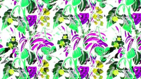Sophisticated Tropical Pattern – Horizontal Motion Animation Stock Footage 306402077
