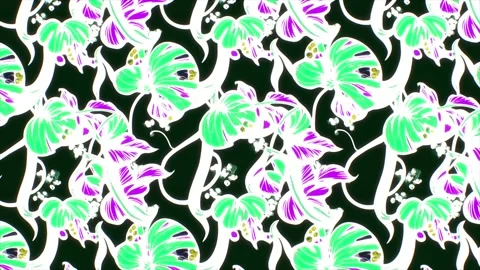 Sophisticated Tropical Pattern – Horizontal Motion Animation Video stock 306402504