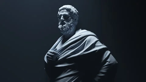 Sophocles Statue in a 3D animation Stock Footage 235729443