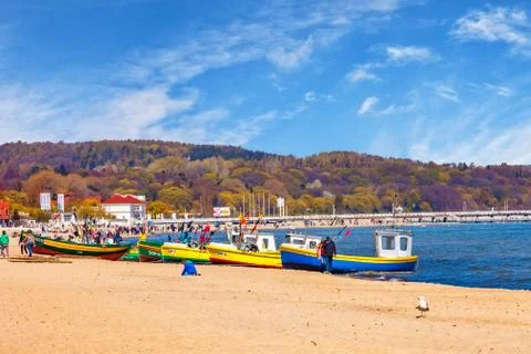Sopot Baltic beach Stock Photos