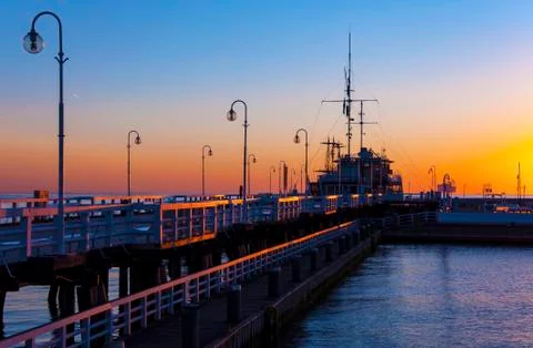Sopot pier at dawn Stock Photos