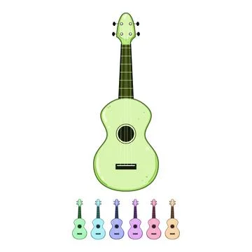 Soprano ukulele cartoon vector graphic 스톡 일러스트