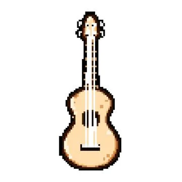 Soprano ukulele pixel art vector illustration 스톡 일러스트