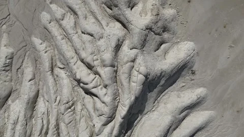 Sor Tuzbair Salt Flat Cliffs Aerial View in the Mangystau Desert, Kazakhstan Stock Footage 325792171