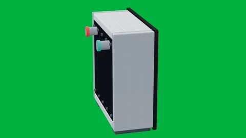 Sorbent module carbon capture 3d loop green screen Video stock 342912962