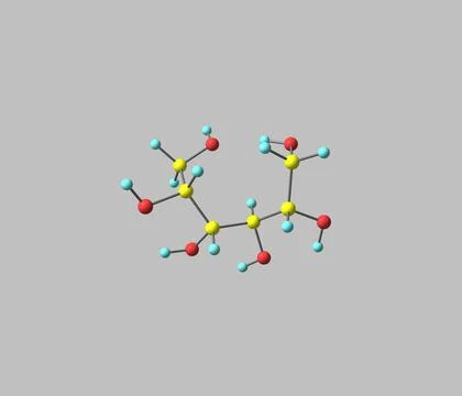 Sorbitol molecule isolated on grey Stock Illustration