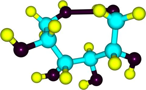 Sorbitol molecule isolated on white Stock Illustration