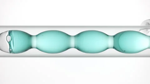 Sorbitol solution filling and draining in bulb condenser lab Stock Footage 340001186
