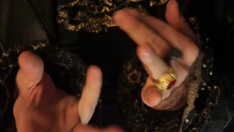 The sorcerer performs a mystical rite. Stock Footage 142158394